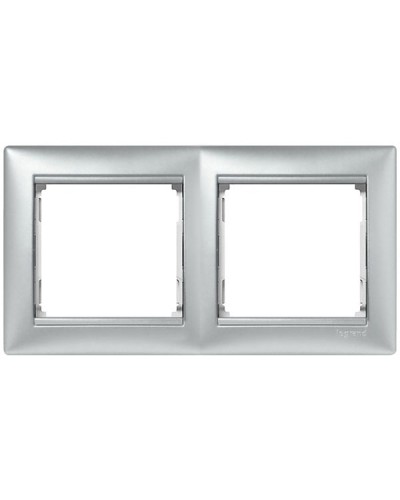 Рамка 2 поста горизонтальный монтаж алюминий Valena Legrand 770152 в Раменском Аксессуары для кабель-канала Pintop.ru